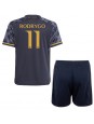 Billige Real Madrid Rodrygo Goes #11 Bortedraktsett Barn 2023-24 Kortermet (+ Korte bukser)